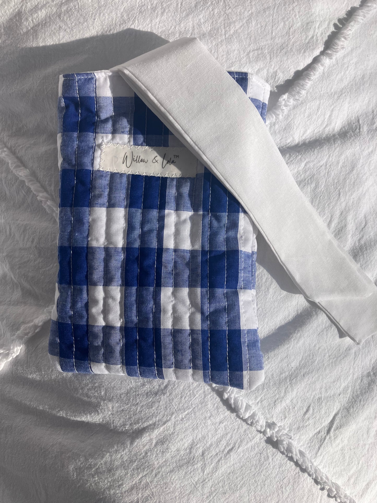 Blue Gingham Kindle Sleeve